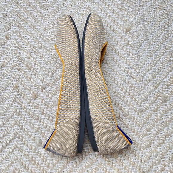 Rothys Rounded Toe Mesh knit Flats, Dandelion Triple Stitch. Size 8 Women Shoes - Picture 7 of 10